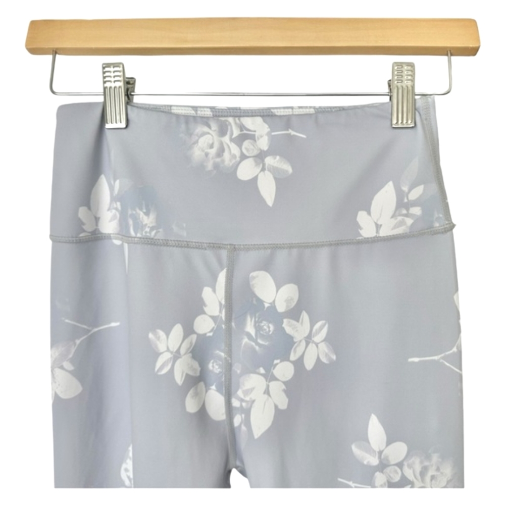 Anthropologie All Fenix Lottie Leggings Floral Light Lilac Gray High Rise Size S - Picture 5 of 13